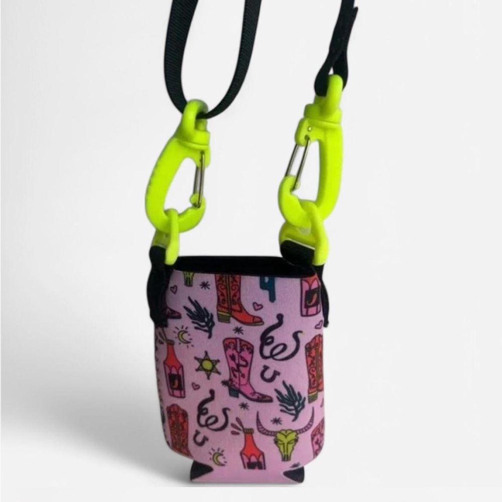 Western Inspired Pink and Green Neon Koozie Bag